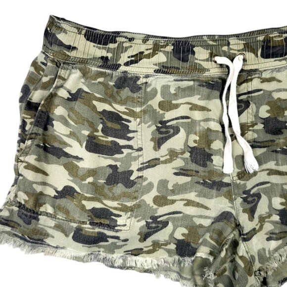 Womens XL Camo Drawstring Pull-On Booty Shorts Lightweight Adjustable Drawstring - Picture 2 of 12